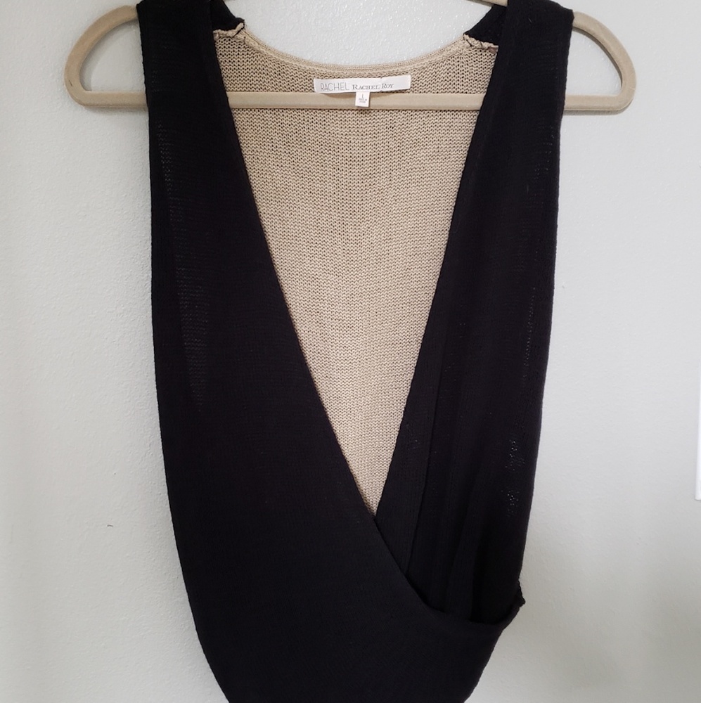 Rachel Roy Plunging Top with Criss Cross Back